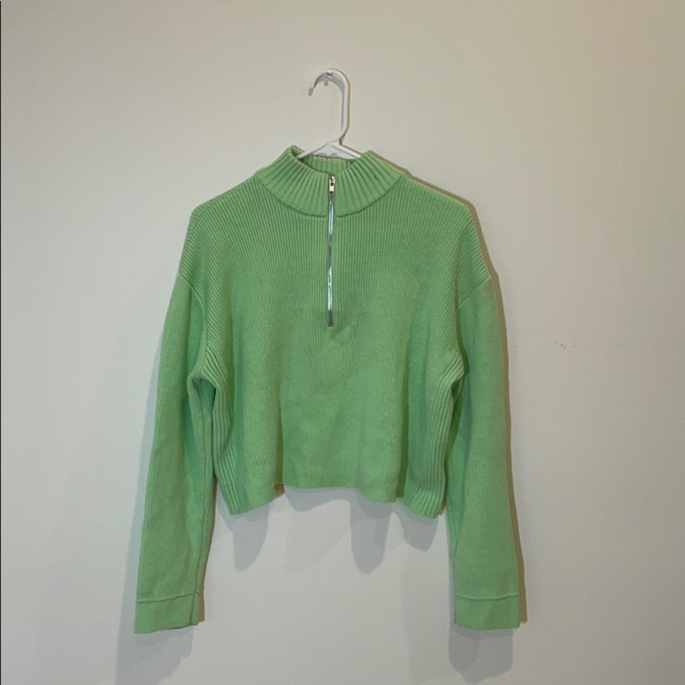 Neon Green Urban Outfitters Cropped Sweater